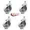 Service Caster Semi Steel Swivel TS Caster w/RB w/5" Wheels & 3/8" Stem-4 Swivel, 4PK SCC-TS20S515-SSR-381615-4 - alternate 3